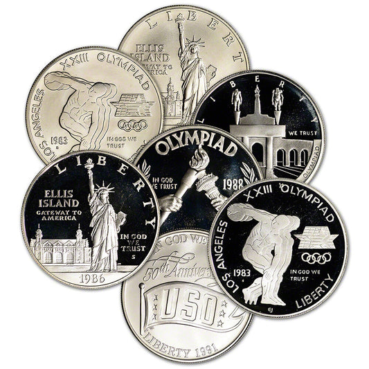 US Silver $1 Commemorative Coins in Capules .7734 Oz Random Date