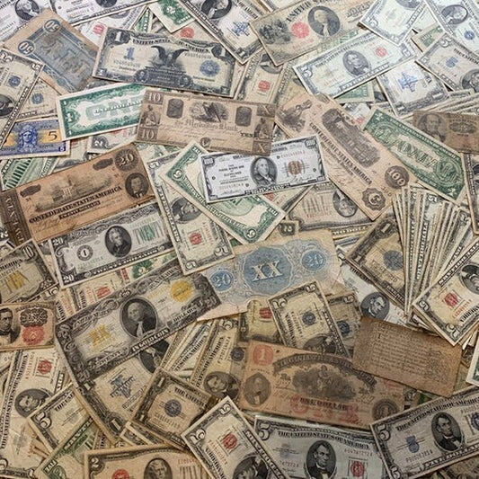 ✯ Old Mixed Currency Estate Bulk Lot Silver Certificates Coins Red Blue Seals ✯