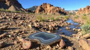 Read more about the article Searching for polished agates in ancient riverbeds along the edges of the Burro Mountains.