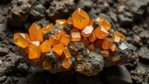 Read more about the article Discovering rare wulfenite crystals in oxidized zones of lead mines near the Victorio Mountains.