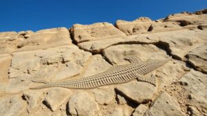 Read more about the article Exploring the fossilized remains of prehistoric marine creatures in the limestone ridges of the Florida Mountains.