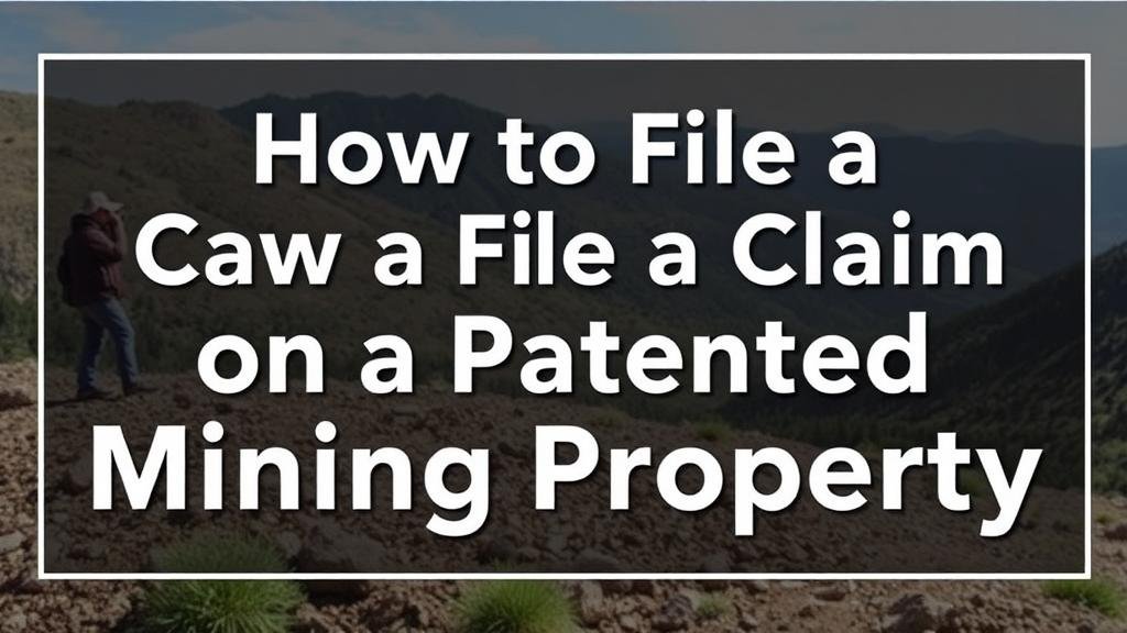 You are currently viewing How to File a Claim on a Patented Mining Property