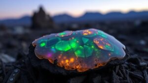 Read more about the article Investigating the mysterious black opals found in hidden outcroppings in Nevada.