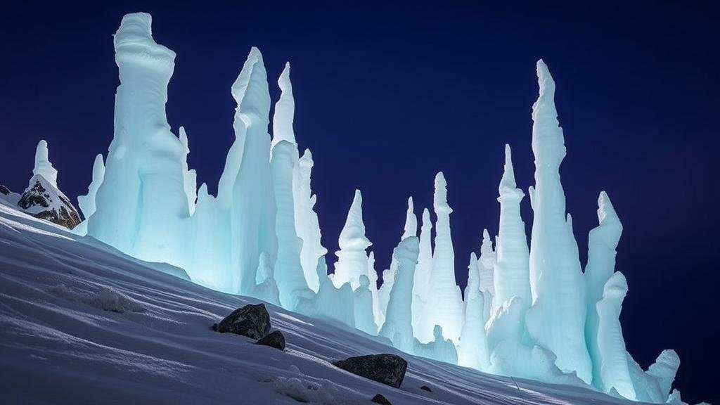 You are currently viewing Exploring the “Frozen Spires” of Alaska, ice formations that emit mysterious sounds when touched.