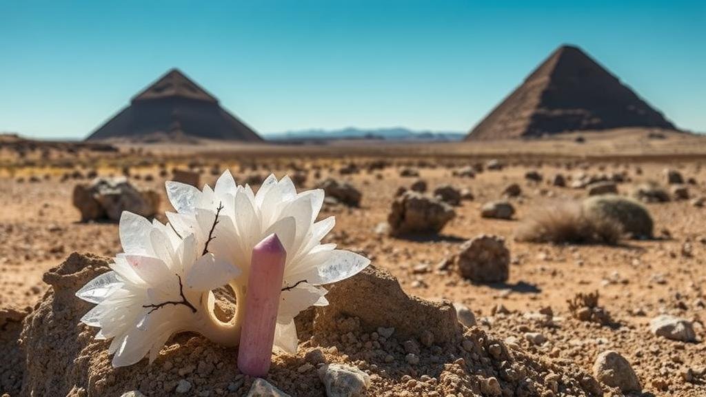 You are currently viewing Exploring chalcedony roses and barite crystals in the arid terrain around the Pyramid Mountains.