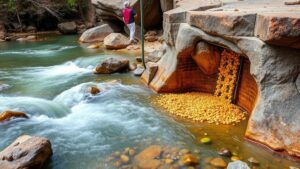 Read more about the article Spotting Natural Rock Dams That Trap Heavy Gold Particles in Streams