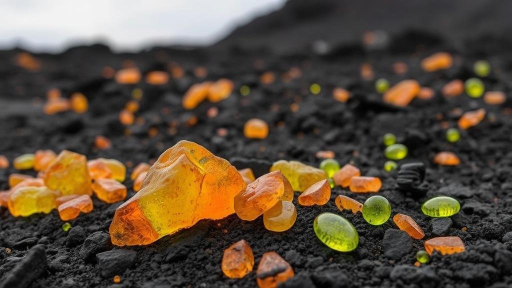 You are currently viewing Volcanic Gems in Lava Flows: Unearthing Peridot and Other Fiery Treasures