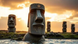 Read more about the article Searching for the ceremonial purpose of the sunken moai statues off Easter Island.