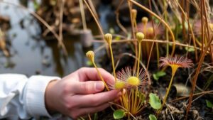 Read more about the article Searching for carnivorous sundew plants in boggy wetlands.