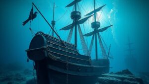 Read more about the article Diving into the depths: exploring sunken pirate ships and their hidden plunder.