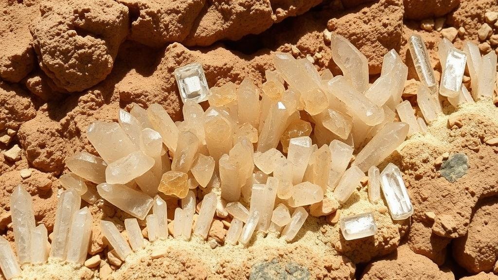 You are currently viewing Discovering barite crystal clusters in the sedimentary formations of the Victorio Mountains.