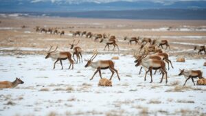 Read more about the article Tracking caribou herds across the Arctic tundra during their great migration.