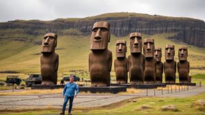 Read more about the article Investigating the ancient method used to transport Easter Island’s Moai statues.