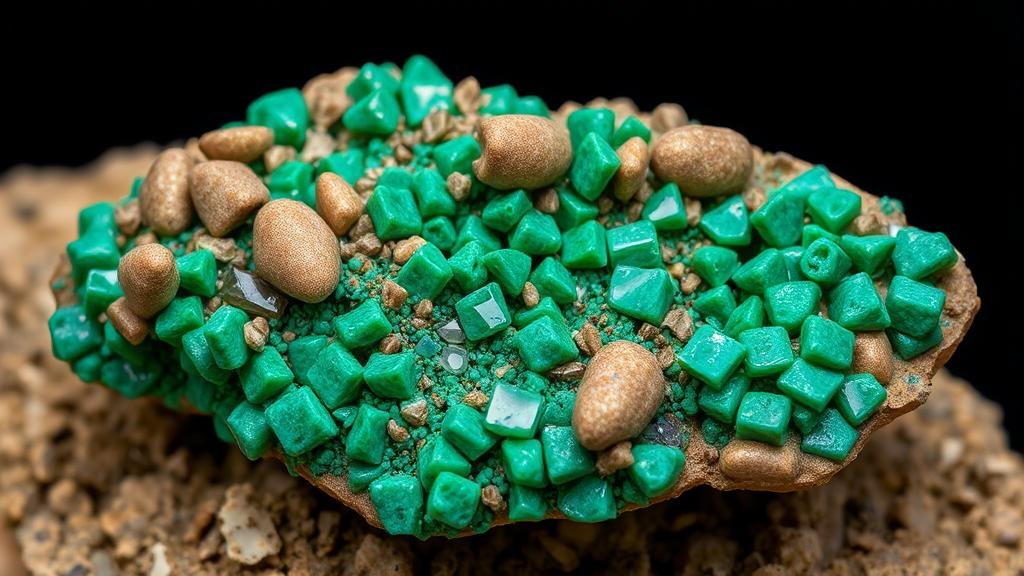 Read more about the article Discovering botryoidal malachite specimens in the copper-rich zones of the Burro Mountains.