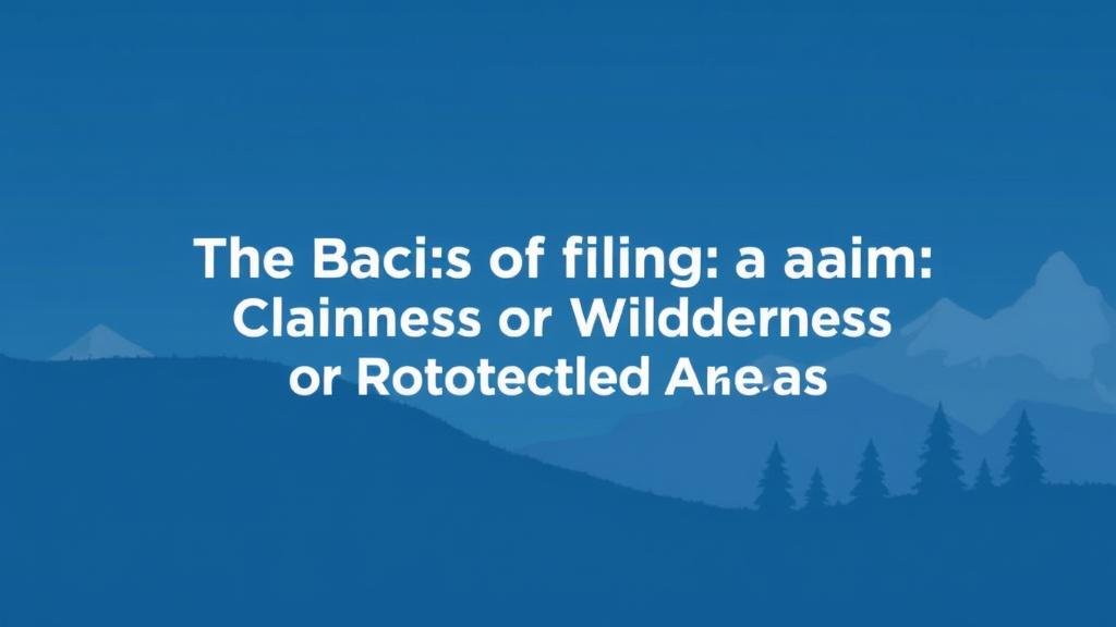 You are currently viewing The Basics of Filing a Claim in Wilderness or Protected Areas