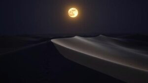 Read more about the article Exploring the “Moonlit Sands,” a desert in the Middle East where dunes glow silver under a full moon.