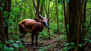 Read more about the article Searching for rare okapis in the dense Ituri Forest of the Congo.