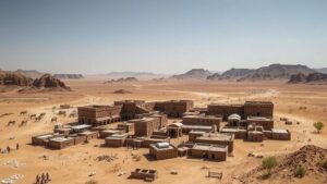 Read more about the article Unearthing ancient marketplaces and trade hubs buried in desert landscapes.