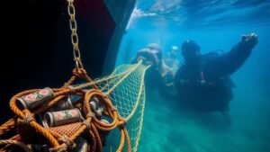 Read more about the article Recovering Cargo Nets and Tools From Submerged Merchant Ships