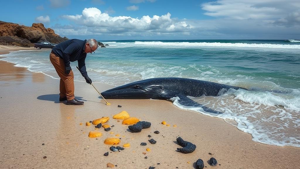 You are currently viewing Searching for ambergris along isolated beaches, a rare and valuable substance formed by whales.