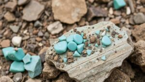 Read more about the article Searching for unique mineral specimens in abandoned turquoise mines near the Tyrone Mining District.