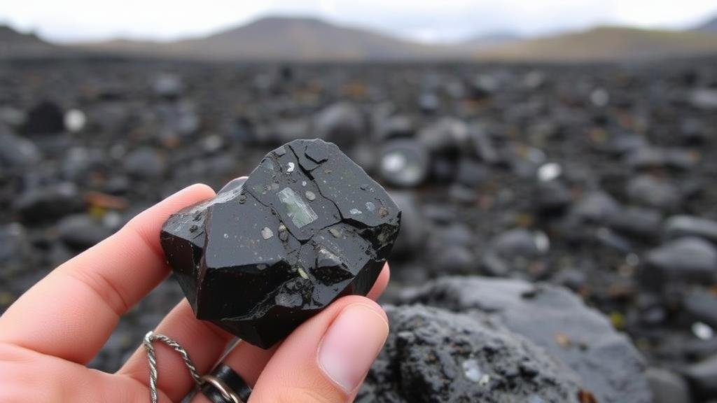 You are currently viewing Searching for volcanic glass obsidian in the lava fields of Iceland.