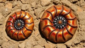 Read more about the article Discovering ammonite fossils with iridescent exteriors in the uplifted seabeds of the Caballo Mountains.