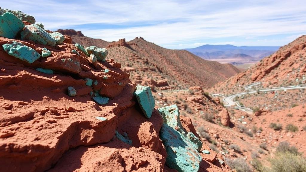 You are currently viewing Investigating turquoise outcrops in the mining districts of the Burro Mountains, prized for their rich colors.