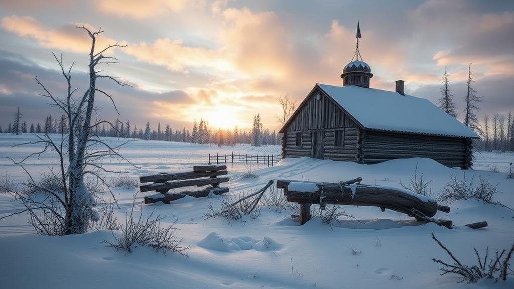 You are currently viewing Exploring the frozen ruins of Zeleniy Gorodok, a lost Siberian trading post.